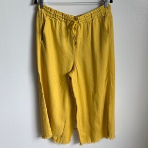 Anthropologie HEI HEI Fair Weather Wide Leg Flowy Pants in Mustard Yellow Medium